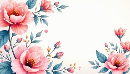 Delicate watercolor floral design, soft pastel shades, bloom, art