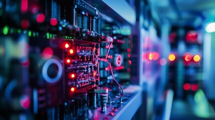 Quantum computing assisting drug discovery, molecular simulations displayed on an advanced quantum system,