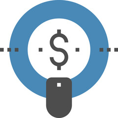 pay per click flat web icon concept