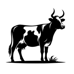 cow on a white background