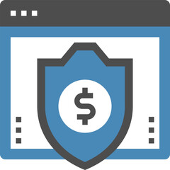secure transactions flat web icon concept