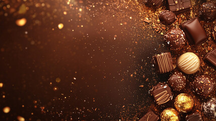 Luxurious Assorted Chocolate Candies Gourmet Sweets, Dark & Milk Chocolate Treats