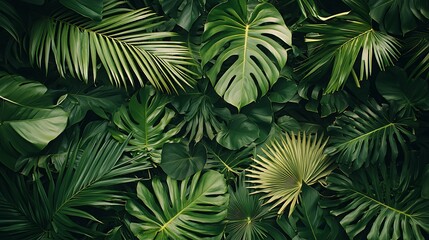Tropical Green Leaves Pattern