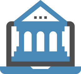 online university flat web icon concept