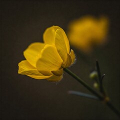 Fototapeta premium yellow flowers on black background