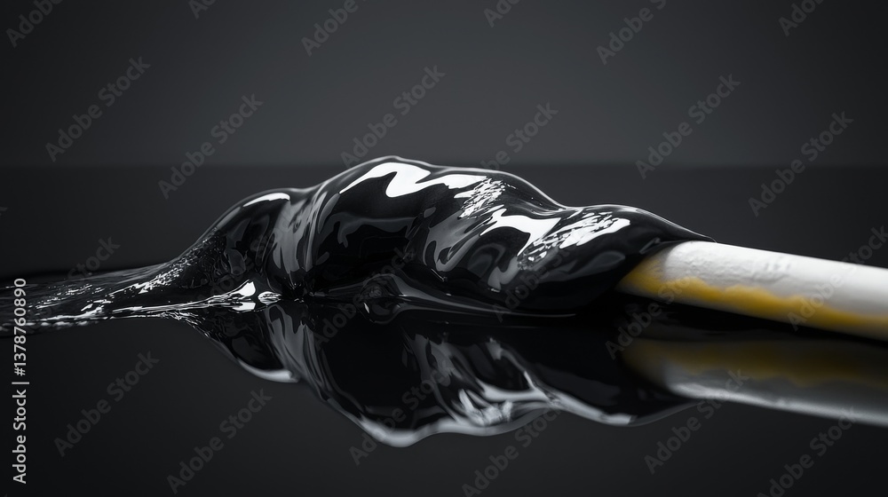 Aufkleber abstract sleek black paint flowing over a surface, creating a mesmerizing and artistic visual effect