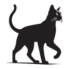 Refined Russian Blue silhouette, a symbol of sophistication - Russian Blue illustration - Russian Blue vector - cat silhouette


