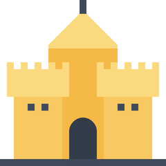 sand castle flat web icon concept
