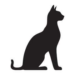 Minimalist Russian Blue silhouette, a clean and modern feline design - Russian Blue illustration - Russian Blue vector - cat silhouette

