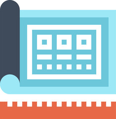 blueprint flat web icon concept