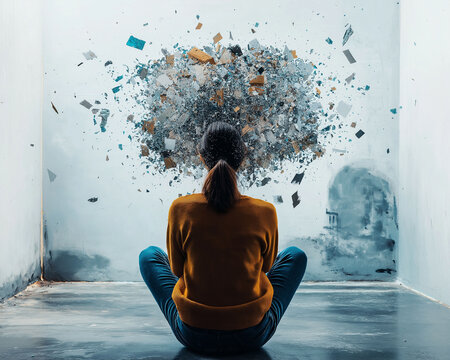 Cognitive behavioural therapy.  CBT.  Stress anxiety. Psychotherapy mindfulness. Helping tools for managing anxiety and mental well-being.