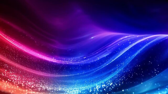 4K梦幻光带绚丽多彩曲线星点背景