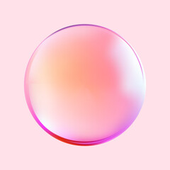 Realistic shiny rainbow ball with abstract 3D light bubble and glare effect.