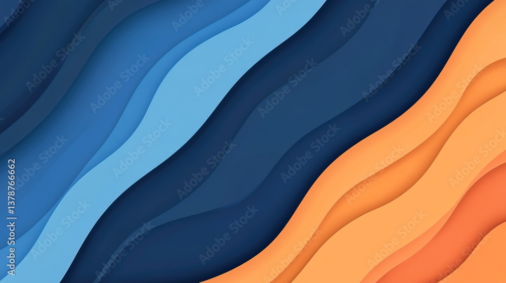 Poster dynamic waves of color flow in harmonious motion across a digital landscape