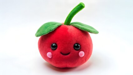 red apple on a green background