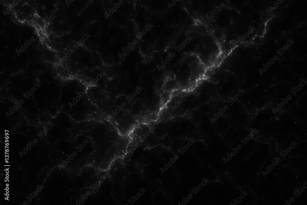 Aufkleber white fractal lines are creating a marble effect on a black background, forming a beautiful abstract