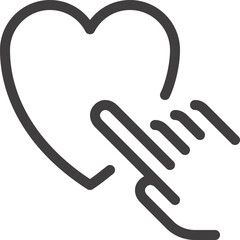 love flat line web icon concept