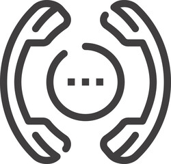 on the phone flat line web icon concept