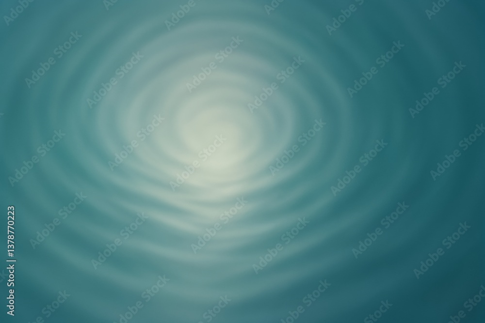 Poster light turquoise background with swirling pattern converging towards a central bright spot, creating 