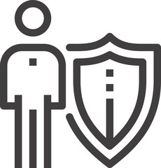 insurance flat line web icon concept