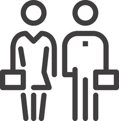 business people flat line web icon concept