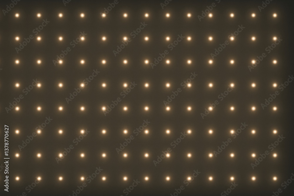 Poster warm lights shining against a dark background form a captivating grid pattern, perfect for creating 