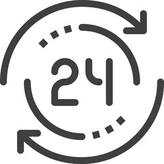 customer service flat line web icon concept