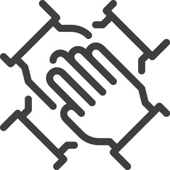 teamwork flat line web icon concept