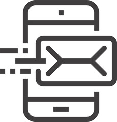 mobile message flat line web icon concept
