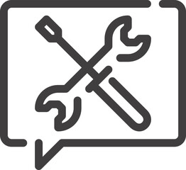 tech service flat line web icon concept