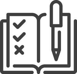 questionnaire flat line web icon concept