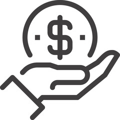 funding flat line web icon concept
