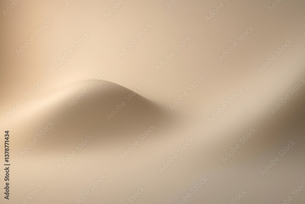 Poster gentle curve rising from a soft beige backdrop forms a subtle, abstract landscape, evoking minimalis