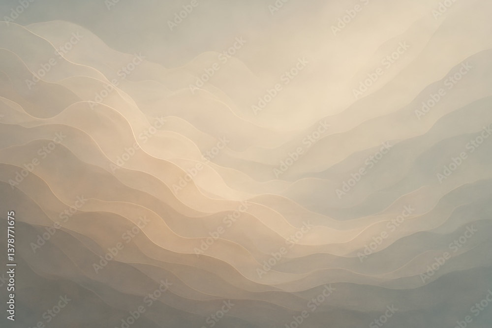 Poster warm-toned abstract background featuring flowing, wavy lines that create a sense of depth and moveme