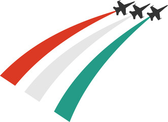 colorful plane trail