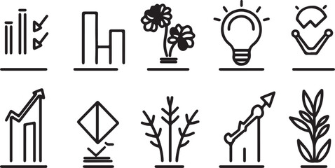  eco-friendly icon set &ndash; vector silhouettes for sustainability design