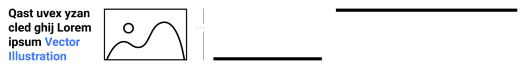 Sun rising over curved mountain with minimal lines and modern design. Ideal for nature, minimalism, modern art, creativity, desert themes, geometry, simple landing page