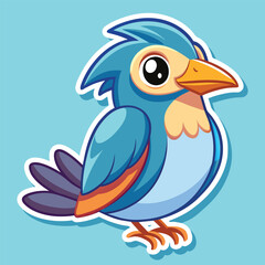 blue bird cartoon sticker