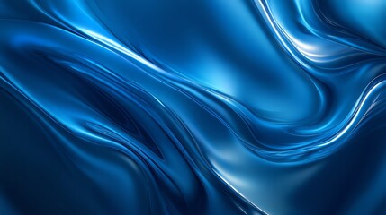 Fototapeta premium Smooth blue fabric with elegant swirling pattern.