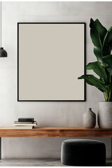 picture frame against a clean, neutral background. The frame itself showcases a modern design, suitable for a variety of interior styles. It serves as a versatile mockup, perfect for presenting art