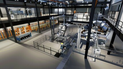 Fototapeta premium “Automated - Workshop Tech Background: Unveiling Cutting - Edge Innovations, Equipment and Industrial Transformations