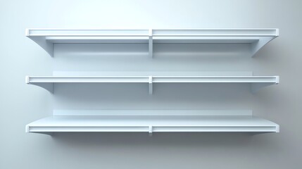 Empty Wall Shelves Displaying Modern Interior Design and Organization Concept