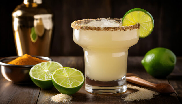 Pulque Margarita &ndash; A unique twist on a margarita made with pulque (fermented agave sap), lime juice, and mezcal, served in a salt-rimmed glass