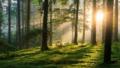 Obraz premium morning in the woods