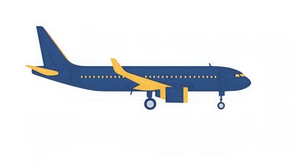 Airplane Icon, Travel, Flight, Aviation, Simple illustration of a passenger airplane.