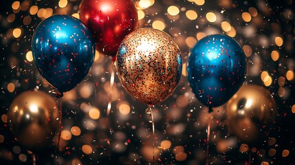 Festive Balloons Sparkling Celebration Image