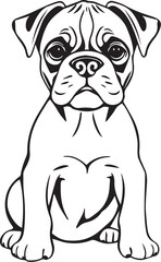 Boxer puppy. Hand drawn vector illustration