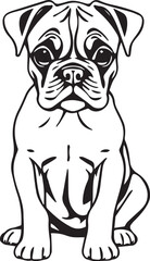 Boxer puppy. Hand drawn vector illustration