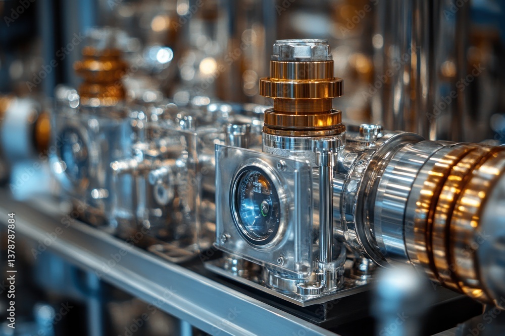 Poster close-up of innovative machinery components reflecting cutting-edge design and engineering, highligh