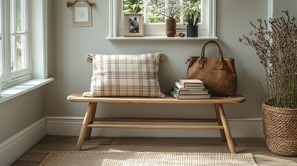 Rustic entryway with decor